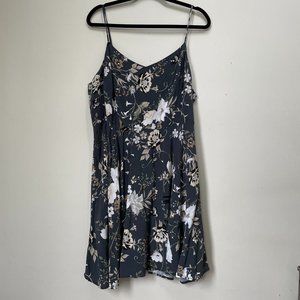 Old Navy Grey Floral Fit & Flare Cami Dress